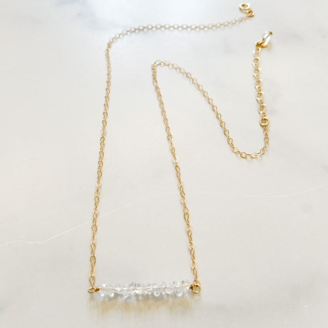 Herkimer Diamond Bar Necklace
